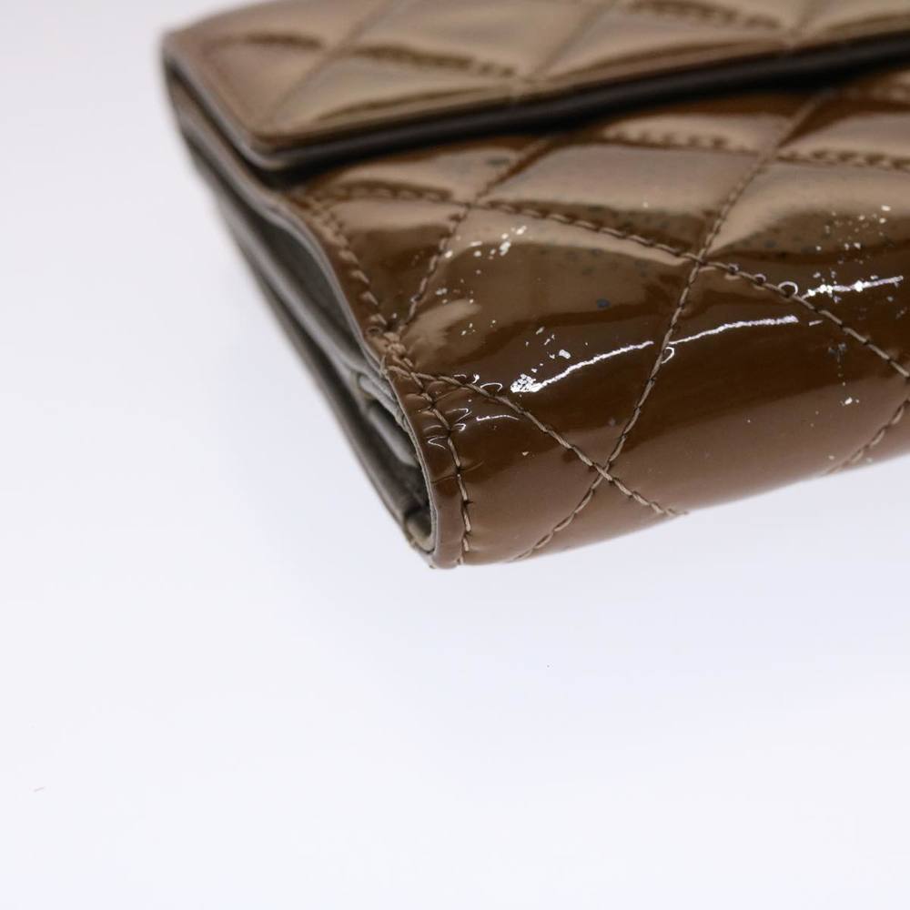 CHANEL Matelasse Wallet Patent Leather Brown CC Auth yk7893 - Picture 16 of 16